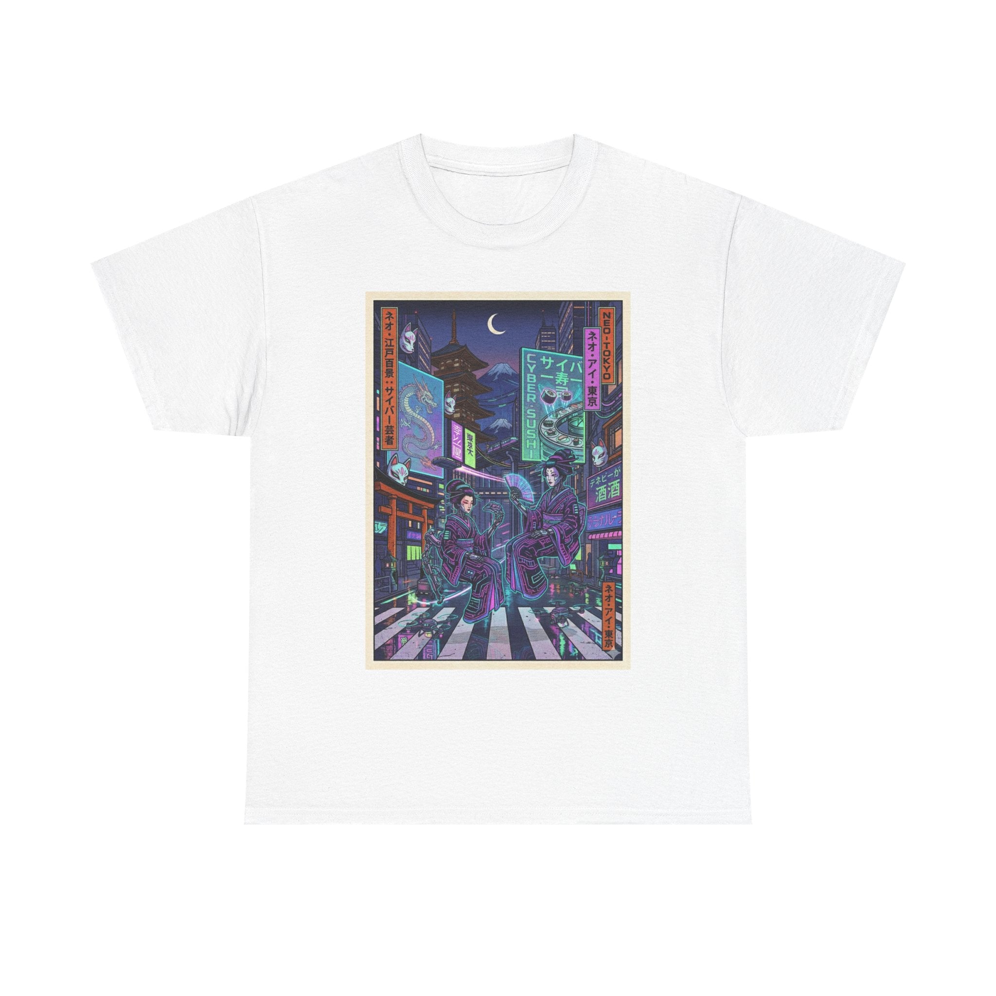 Cyberpunk Night Street T-Shirt — Neon Tokyo Alley Art Tee - Japanese Streetwear T-Shirt | Tokyo Style X
