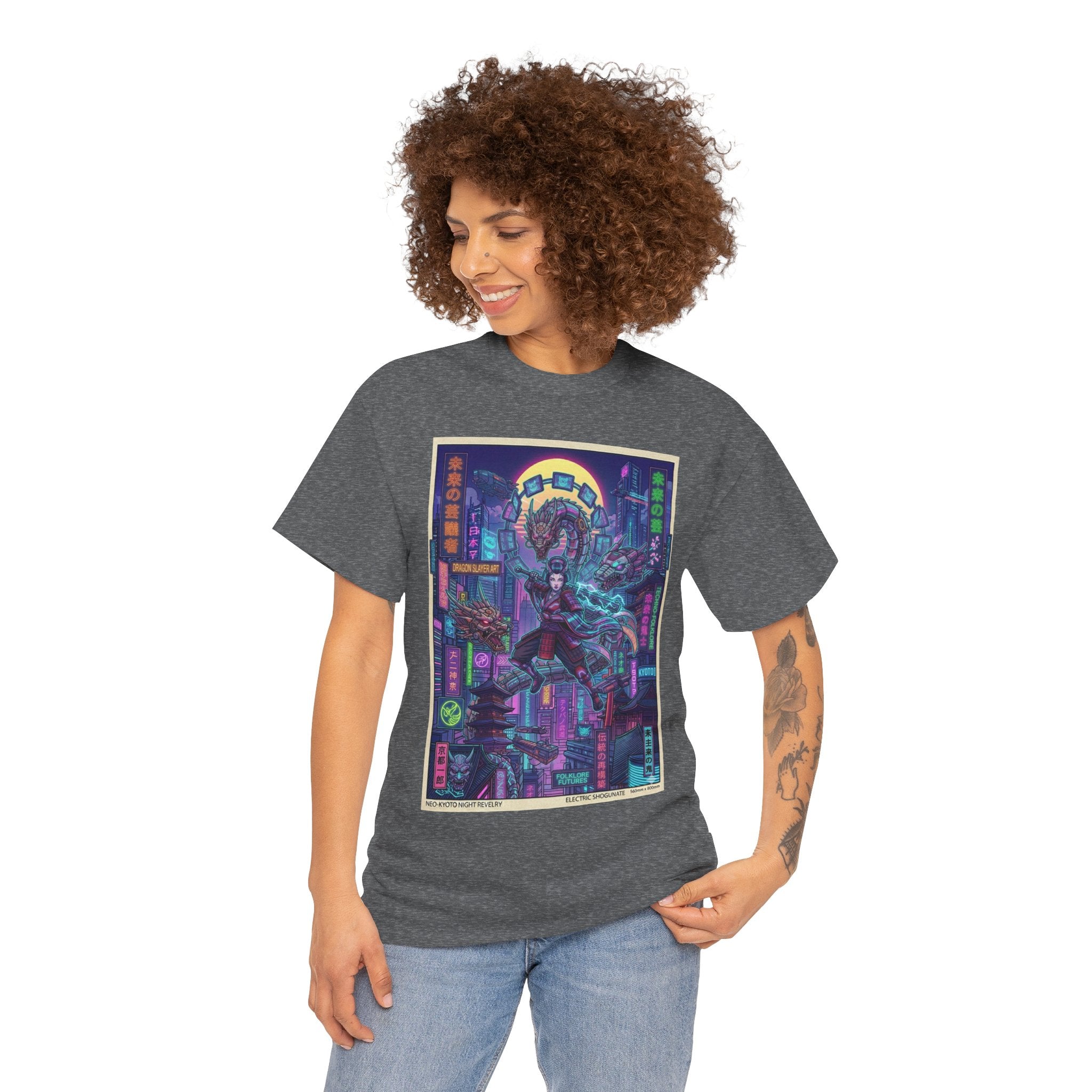 Cyberpunk Samurai T-Shirt — Neon City Ronin Art Tee - Japanese Streetwear T-Shirt | Tokyo Style X