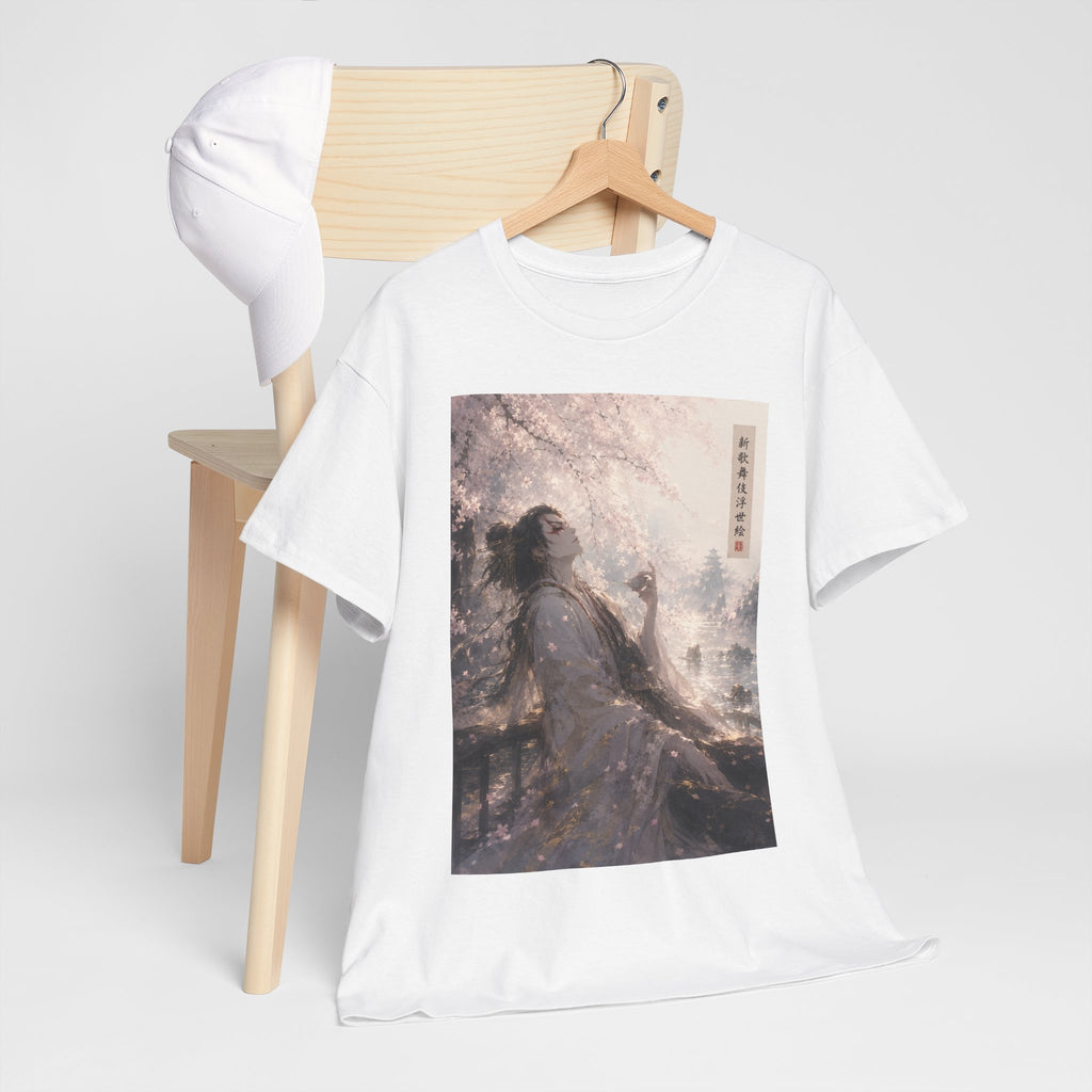 Cherry Blossom Geisha Tee — Serene Japanese Art Graphic T-Shirt