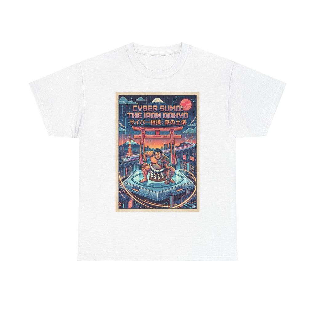 Cyber Sumo Tee — The Iron Dohyo Retro Futuristic Japanese Wrestling Graphic Shirt
