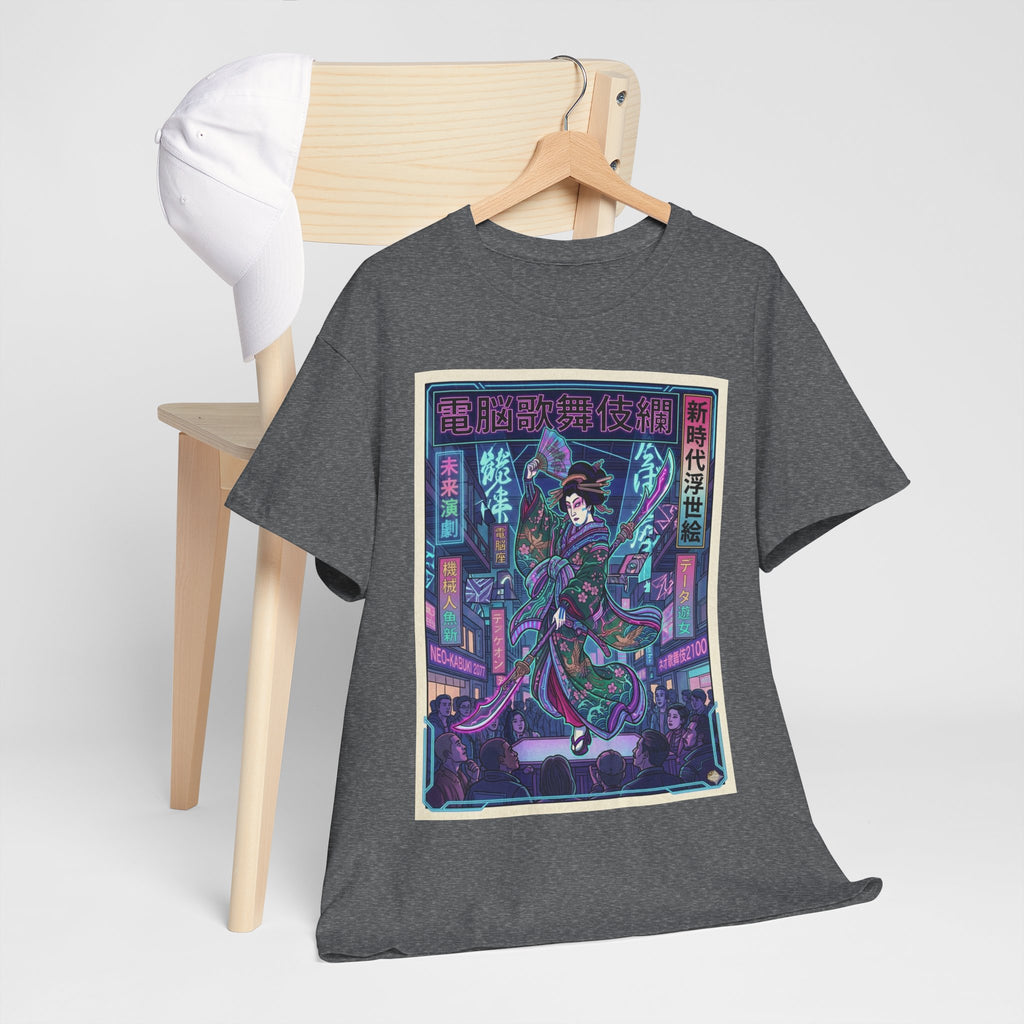 Cyberpunk Geisha T‑Shirt — Neon Tokyo Ukiyo‑e Graphic Tee - Japanese Streetwear T-Shirt | Tokyo Style X