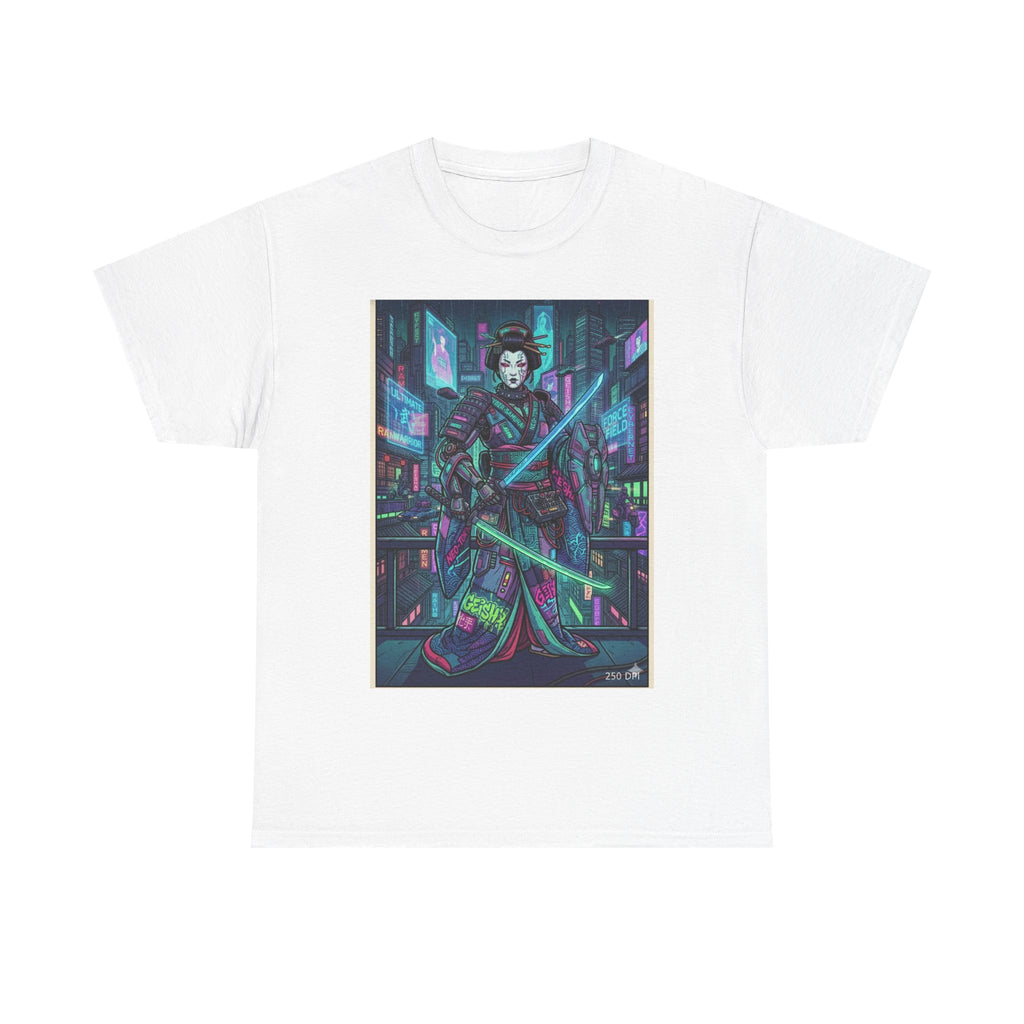 Cyber Geisha T-Shirt — Neon Samurai Streetwear Graphic Tee