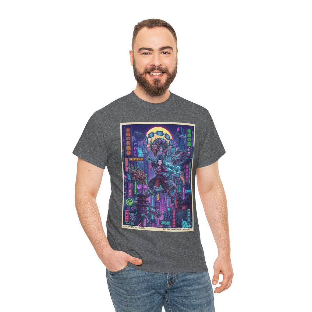 Cyberpunk Samurai T-Shirt — Neon City Ronin Art Tee - Japanese Streetwear T-Shirt | Tokyo Style X