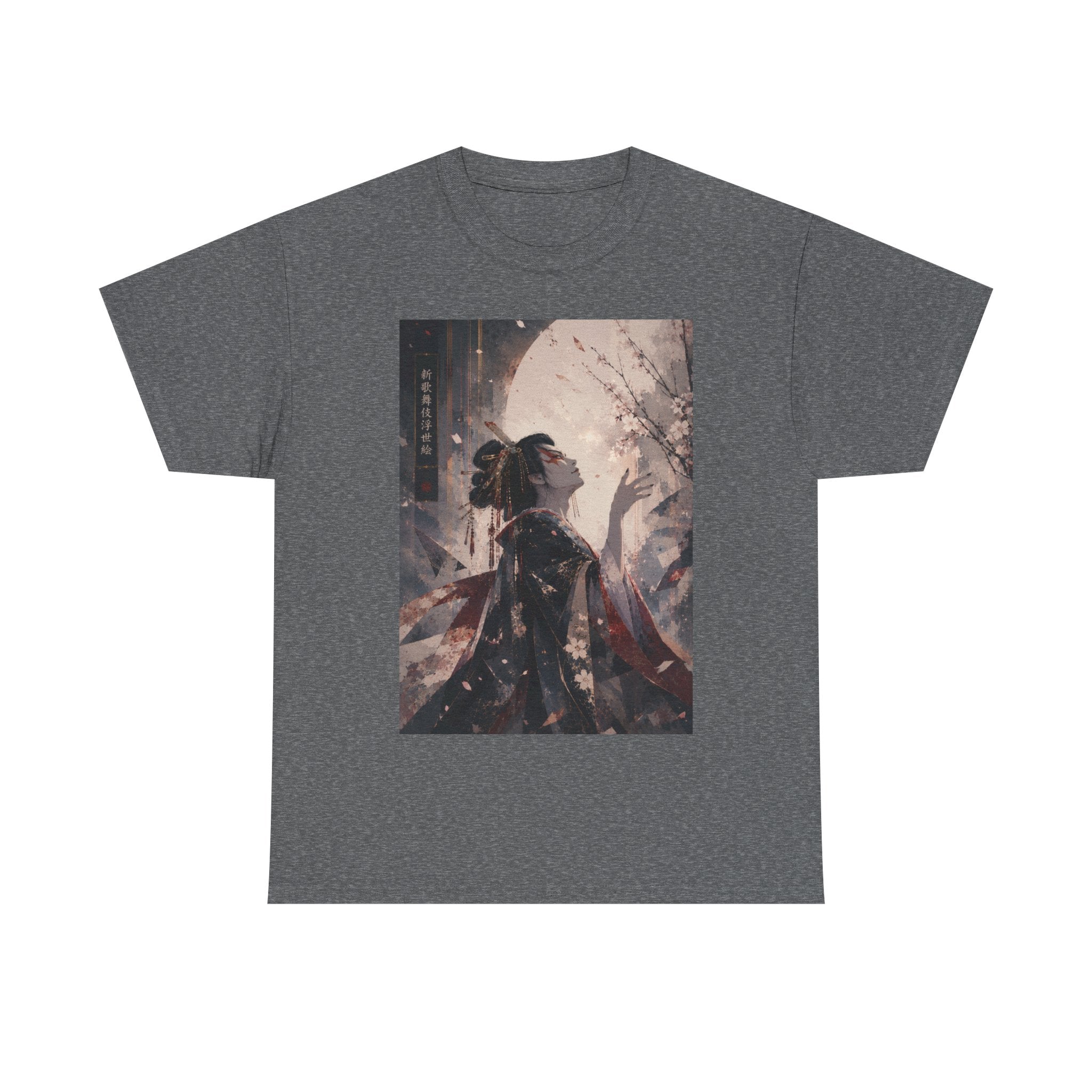 Geisha Moonlight Art Tee — Japanese Aesthetic Graphic T-Shirt