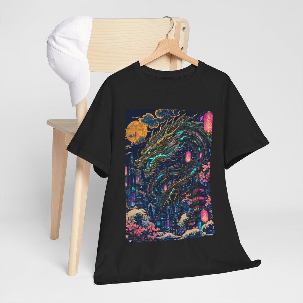 Dragon Night T‑Shirt — Neon Japanese Mythscape Tee