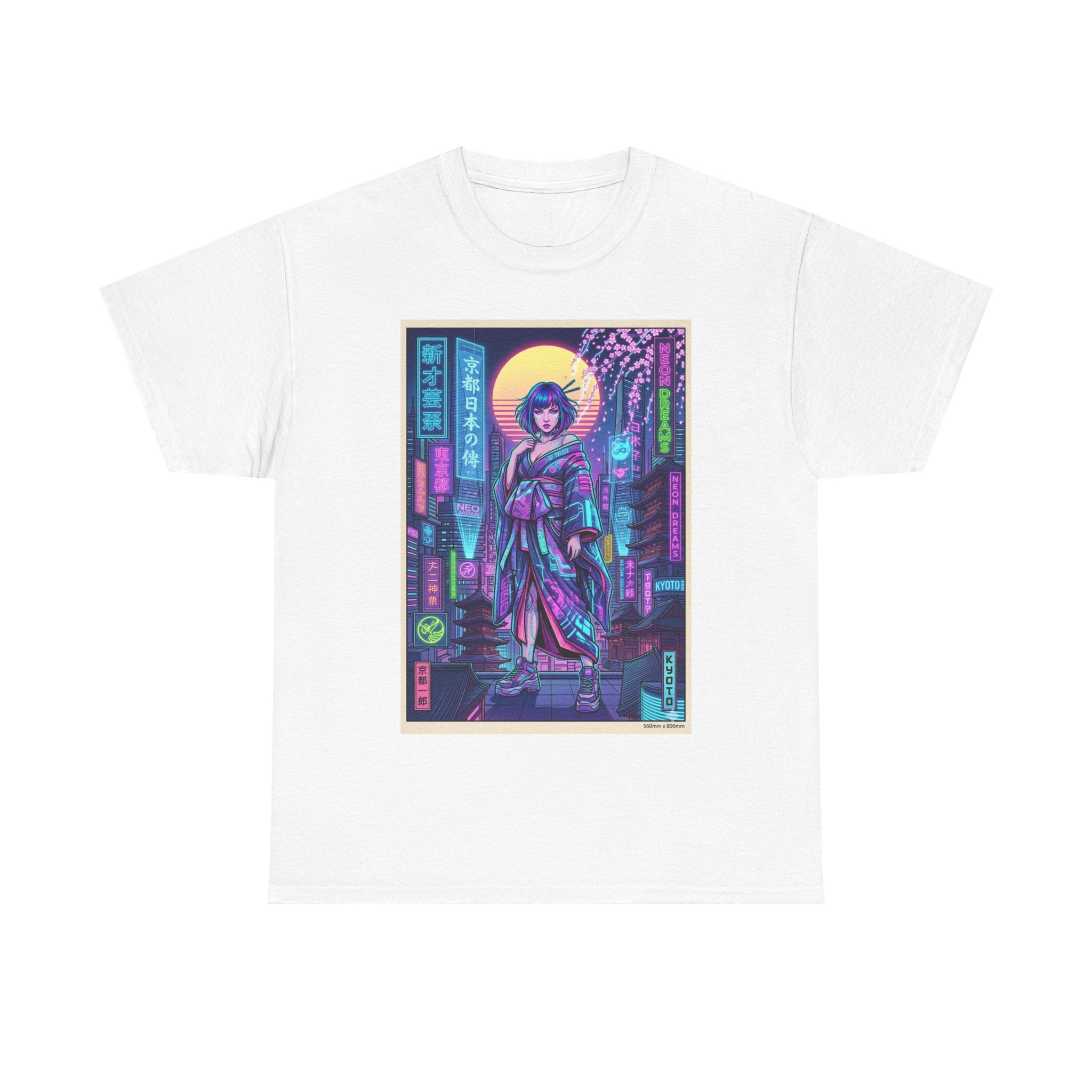 Cyberpunk Geisha T-Shirt — Neon Tokyo Streetwear Graphic Tee - Japanese Streetwear T-Shirt | Tokyo Style X