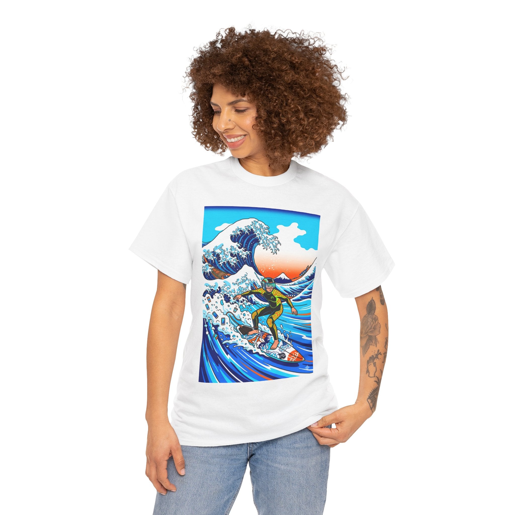 Surfing Great Wave T-Shirt — Retro Japanese Wave Surf Tee