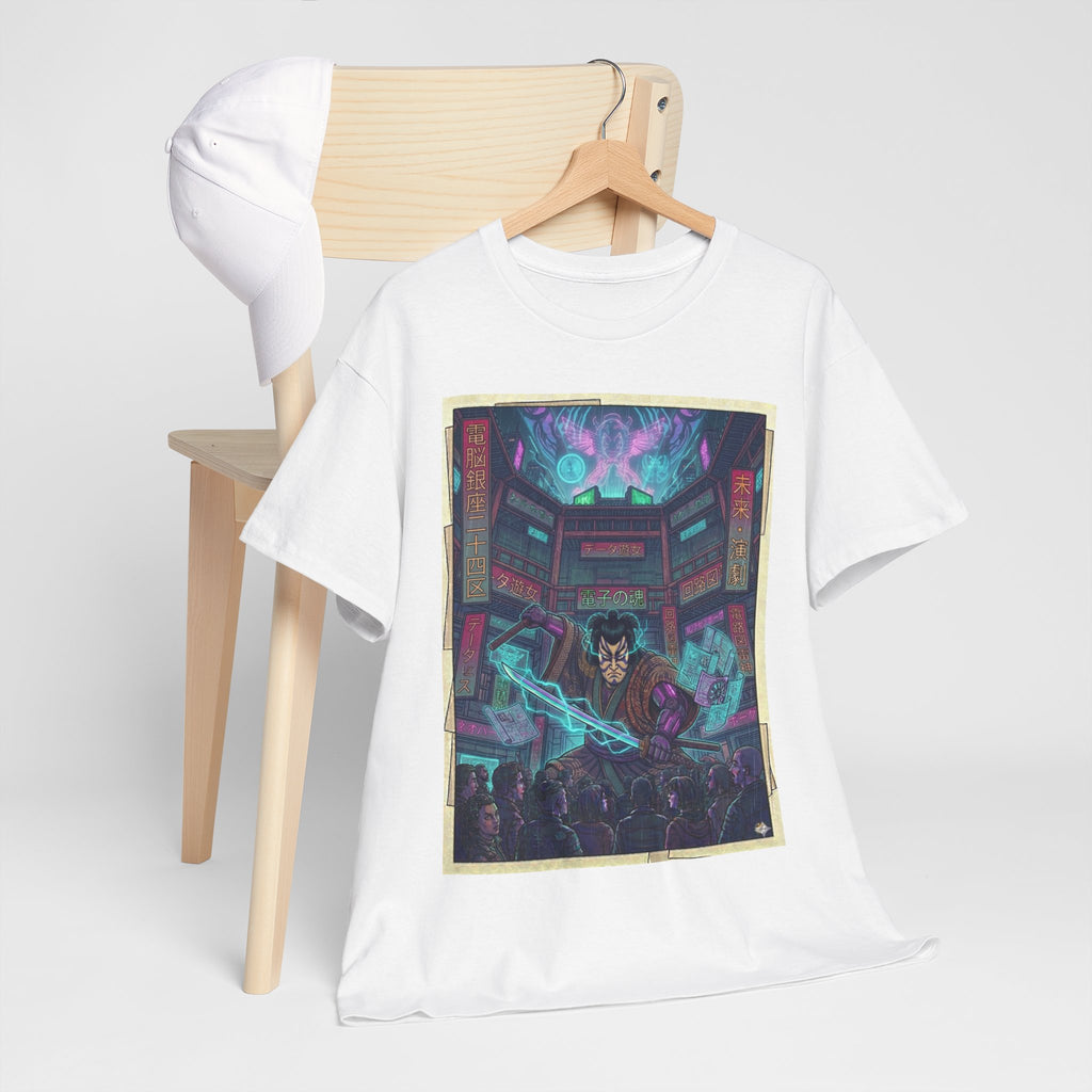 Cyberpunk Sorcerer T-Shirt — Neon Magic Arcade Art Tee