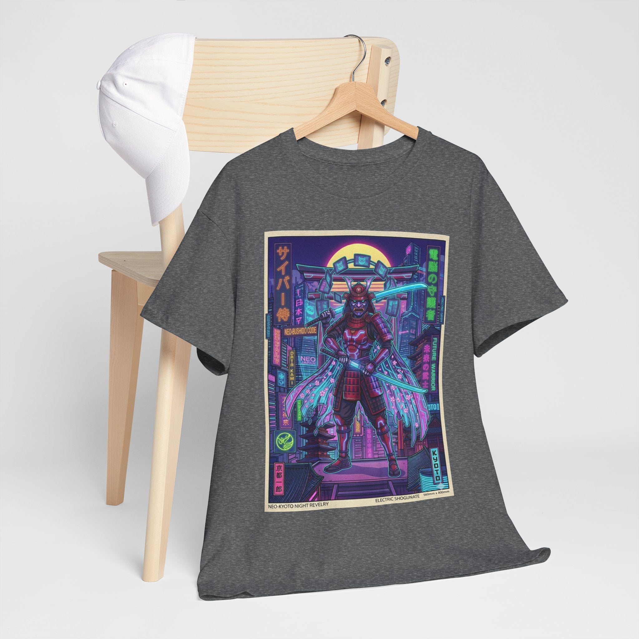 Cyberpunk Samurai T‑Shirt — Neon Night Warrior Graphic Tee - Japanese Streetwear T-Shirt | Tokyo Style X