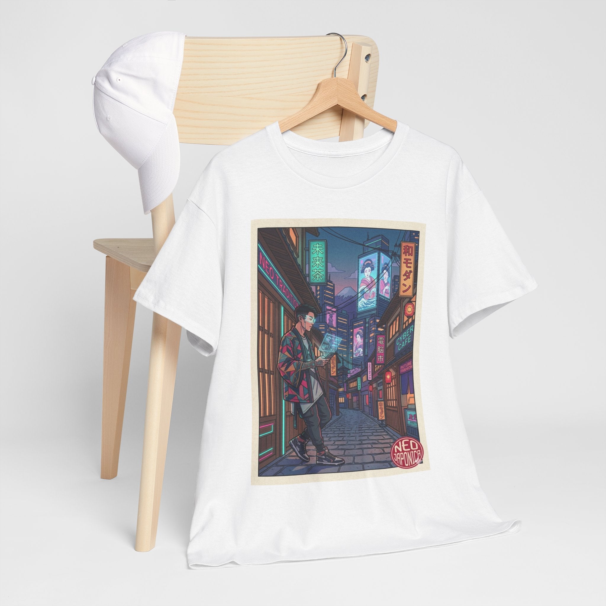 T-Shirt — Neon City Anime Streetwear Tee (Cyberpunk Nightscape) - Japanese Streetwear T-Shirt | Tokyo Style X