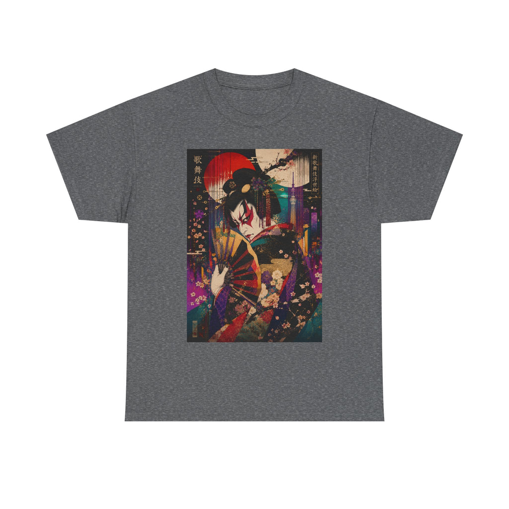 Geisha Nightscape T-Shirt — Neon Japanese Art Print Tee