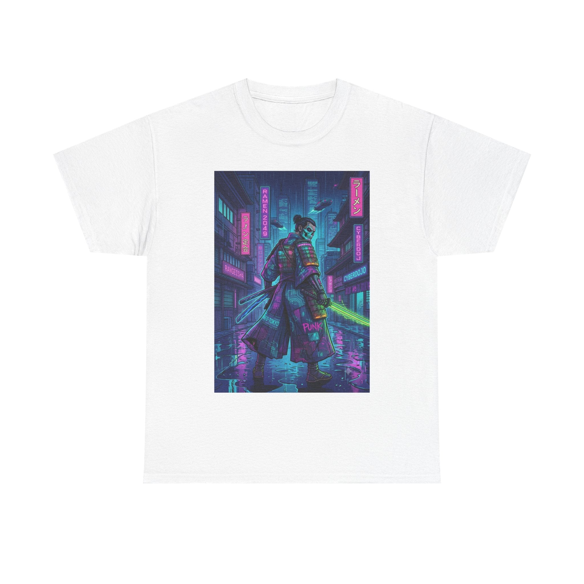 Cyberpunk Samurai T-Shirt — Neon City Night Rider Graphic Tee