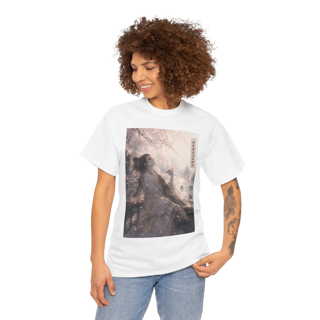 Cherry Blossom Geisha Tee — Serene Japanese Art Graphic T-Shirt