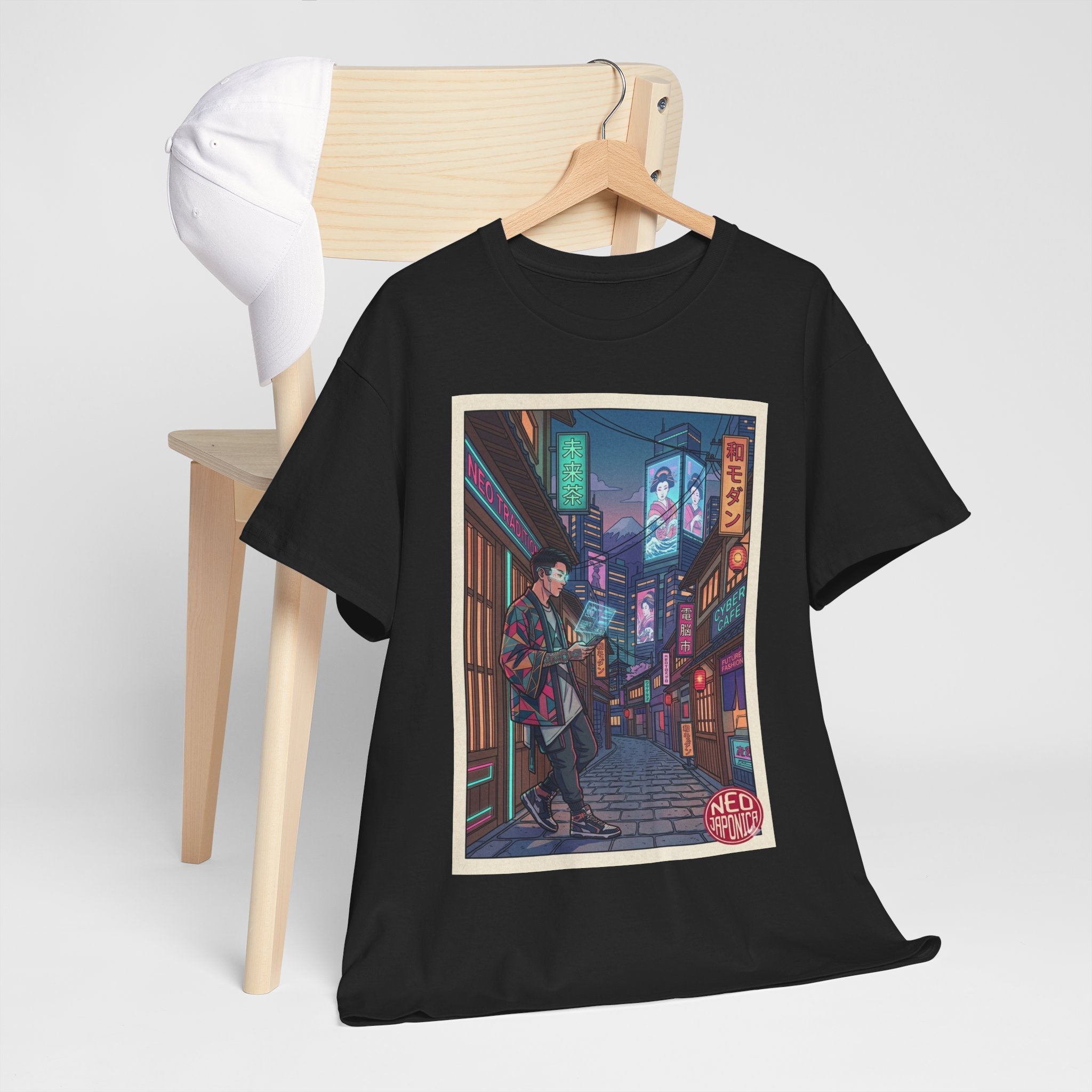 T-Shirt — Neon City Anime Streetwear Tee (Cyberpunk Nightscape) - Japanese Streetwear T-Shirt | Tokyo Style X