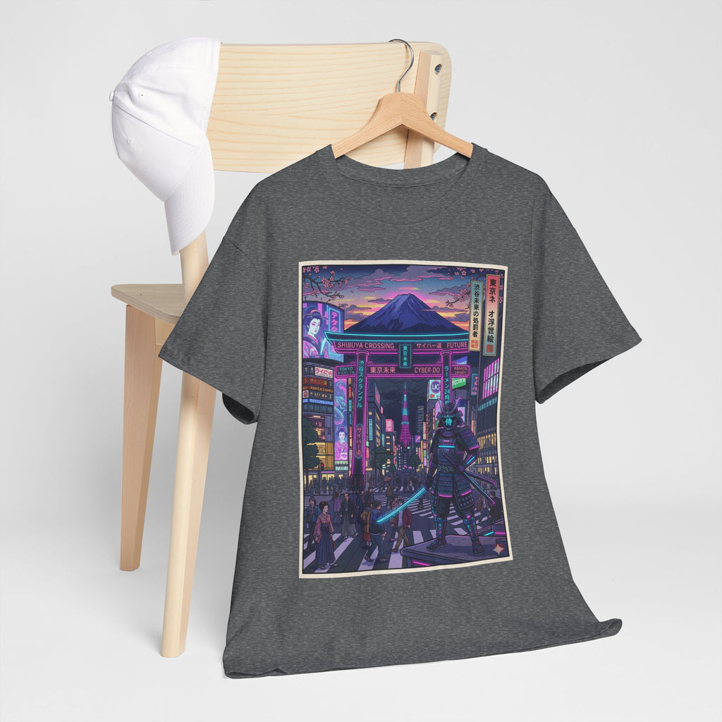 Cyberpunk Night Market T-Shirt — Neon Samurai Tokyo Streetwear