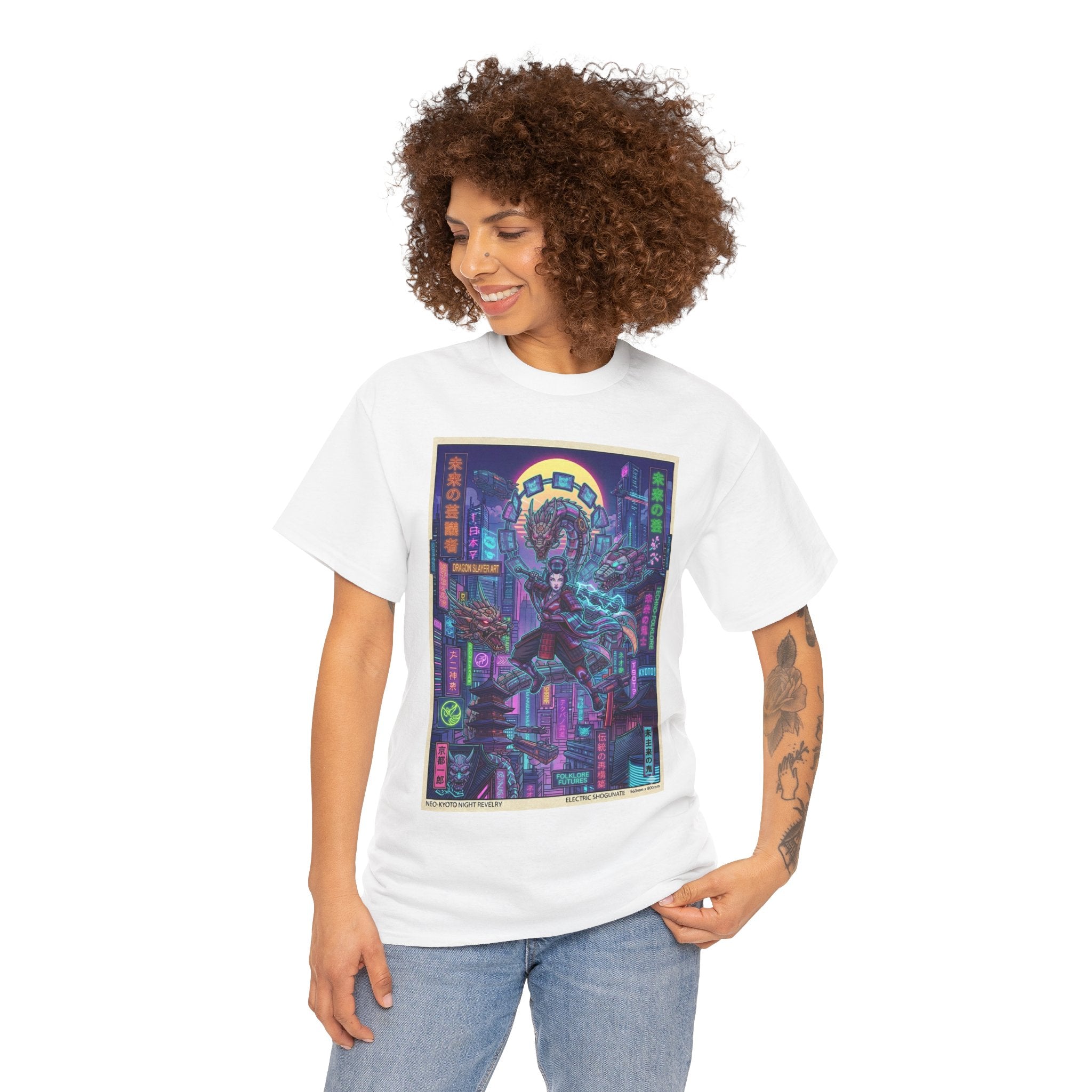 Cyberpunk Samurai T-Shirt — Neon City Ronin Art Tee - Japanese Streetwear T-Shirt | Tokyo Style X