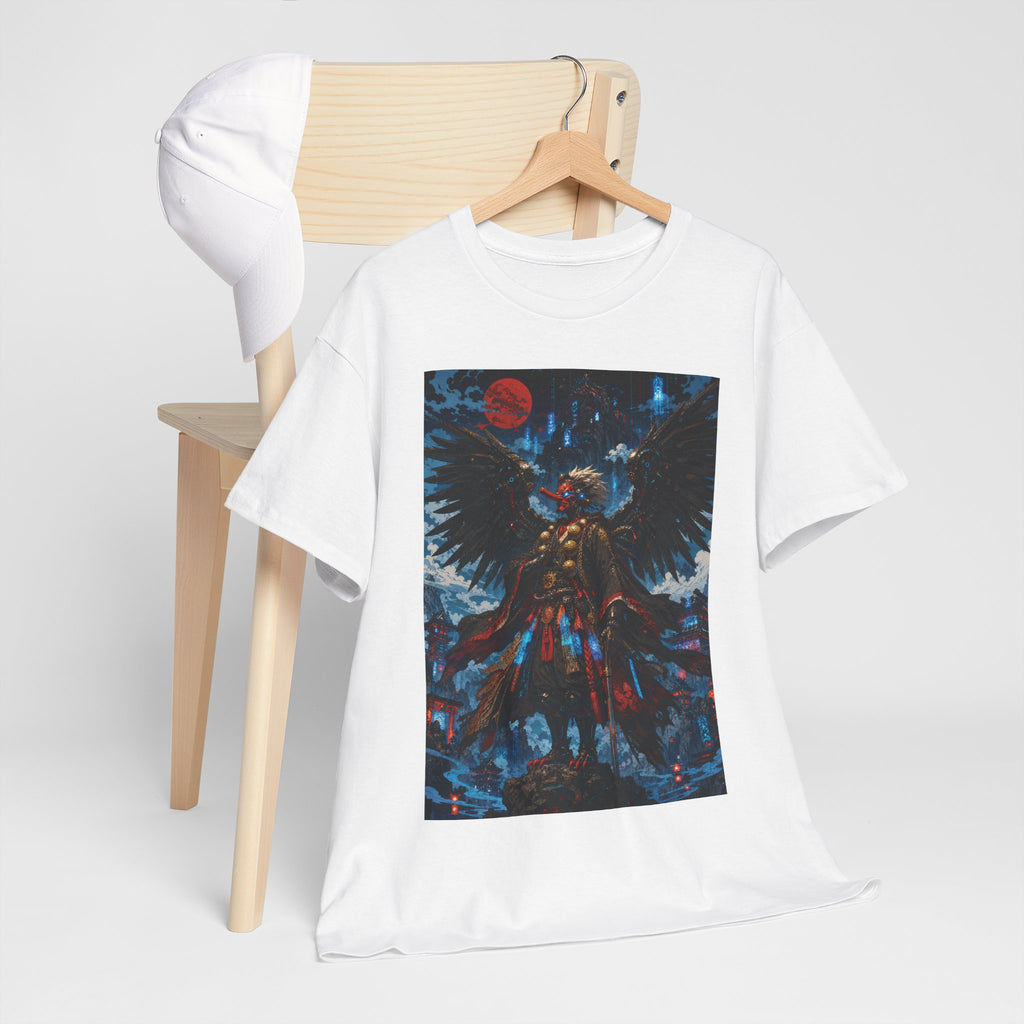 Angel of Night Graphic Tee — Dark Fantasy Winged Warrior T-Shirt