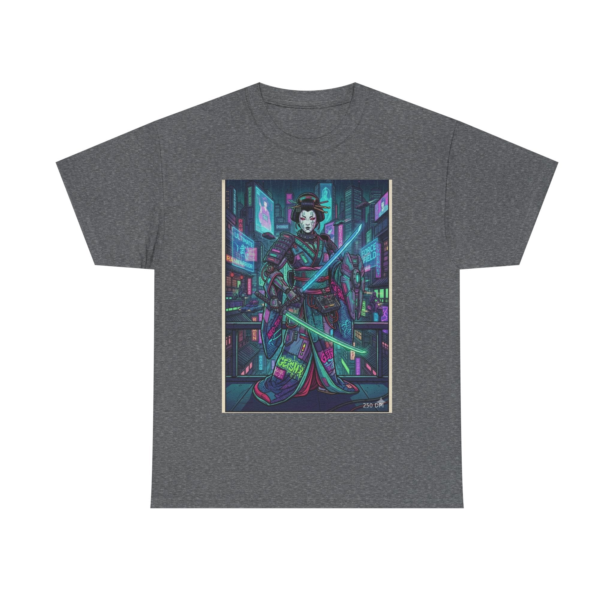 Cyber Geisha T-Shirt — Neon Samurai Streetwear Graphic Tee