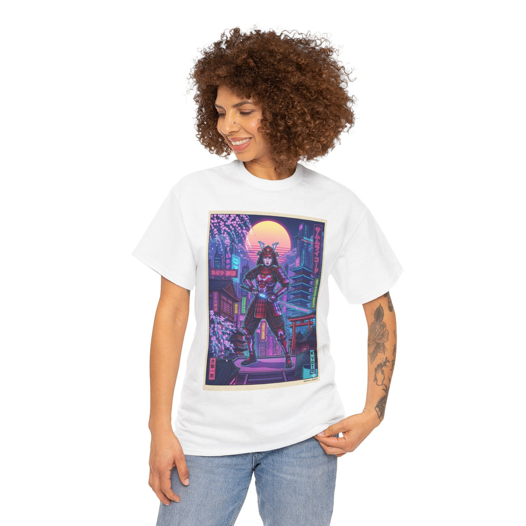 Cyberpunk Samurai T-Shirt — Neon Tokyo Night Graphic Tee - Japanese Streetwear T-Shirt | Tokyo Style X