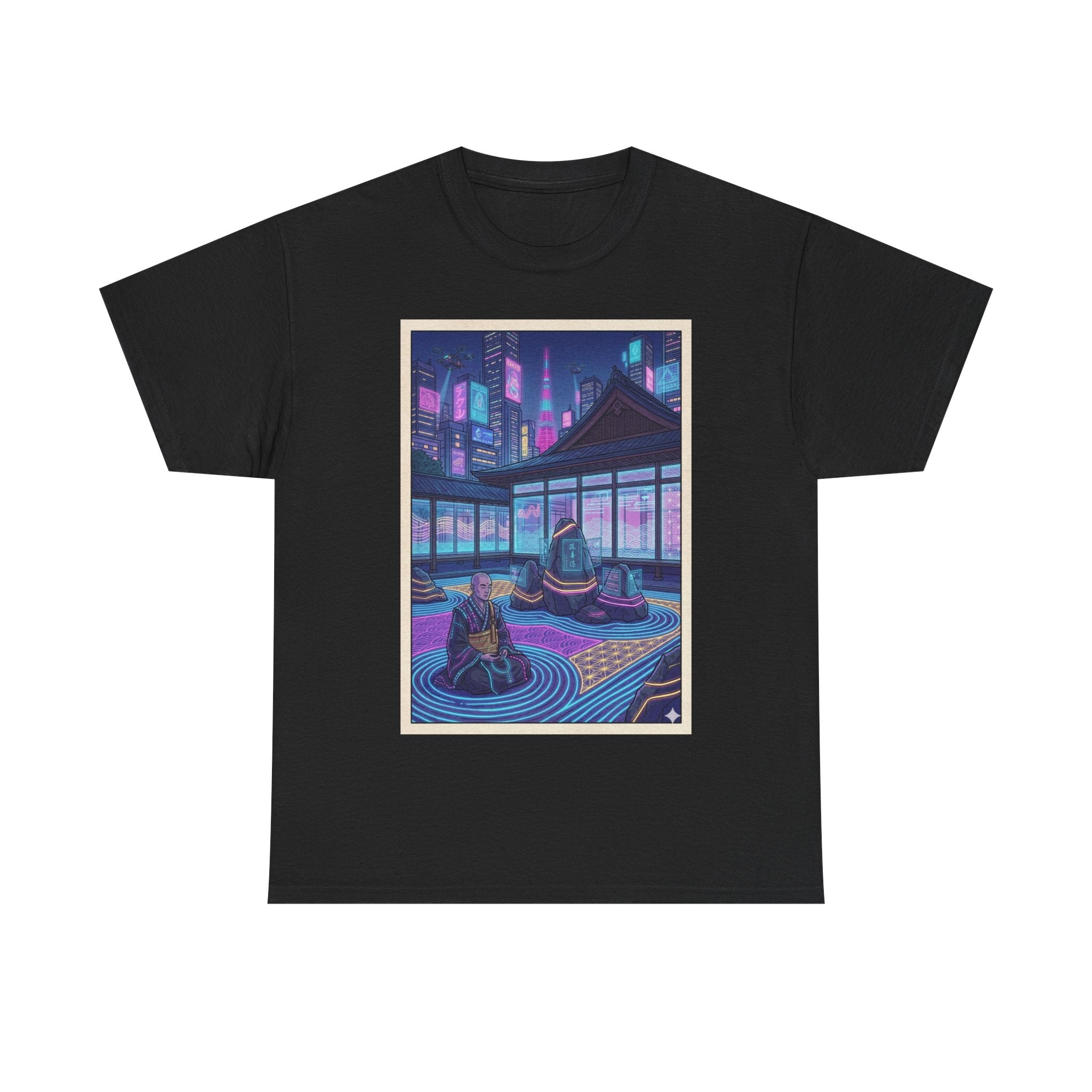 Retro Neon Rooftop Zen Tee