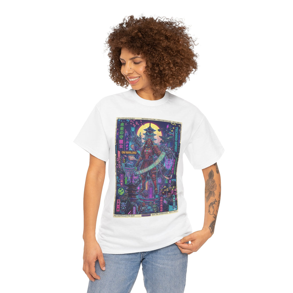 Cyber Samurai Graphic Tee — Neon Vaporwave Warrior Shirt - Japanese Streetwear T-Shirt | Tokyo Style X