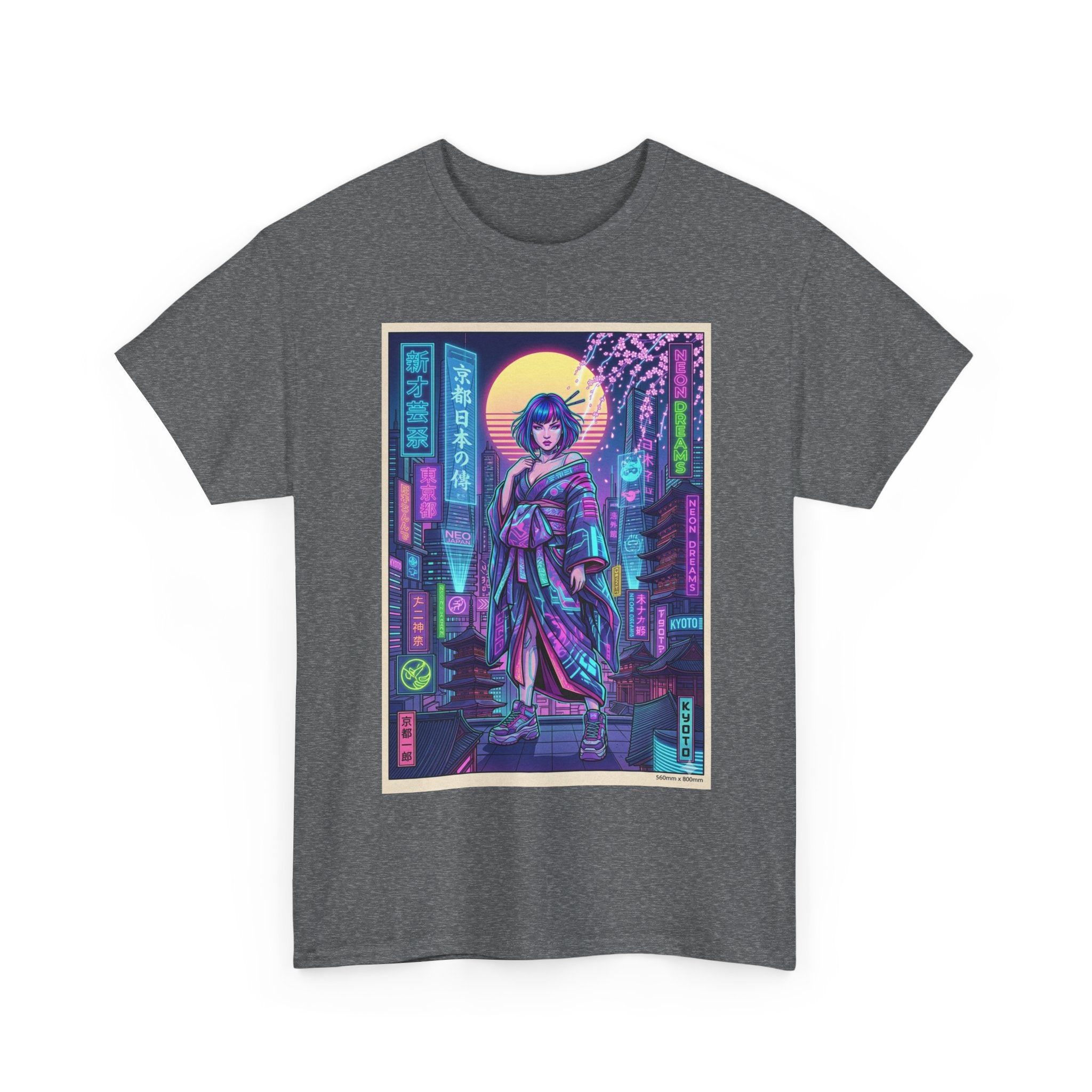 Cyberpunk Geisha T-Shirt — Neon Tokyo Streetwear Graphic Tee - Japanese Streetwear T-Shirt | Tokyo Style X