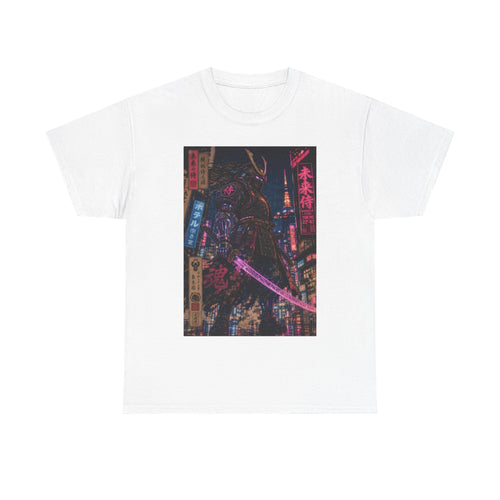 Cyberpunk City Night Tee — Neon Tokyo Streetscape Graphic T-Shirt