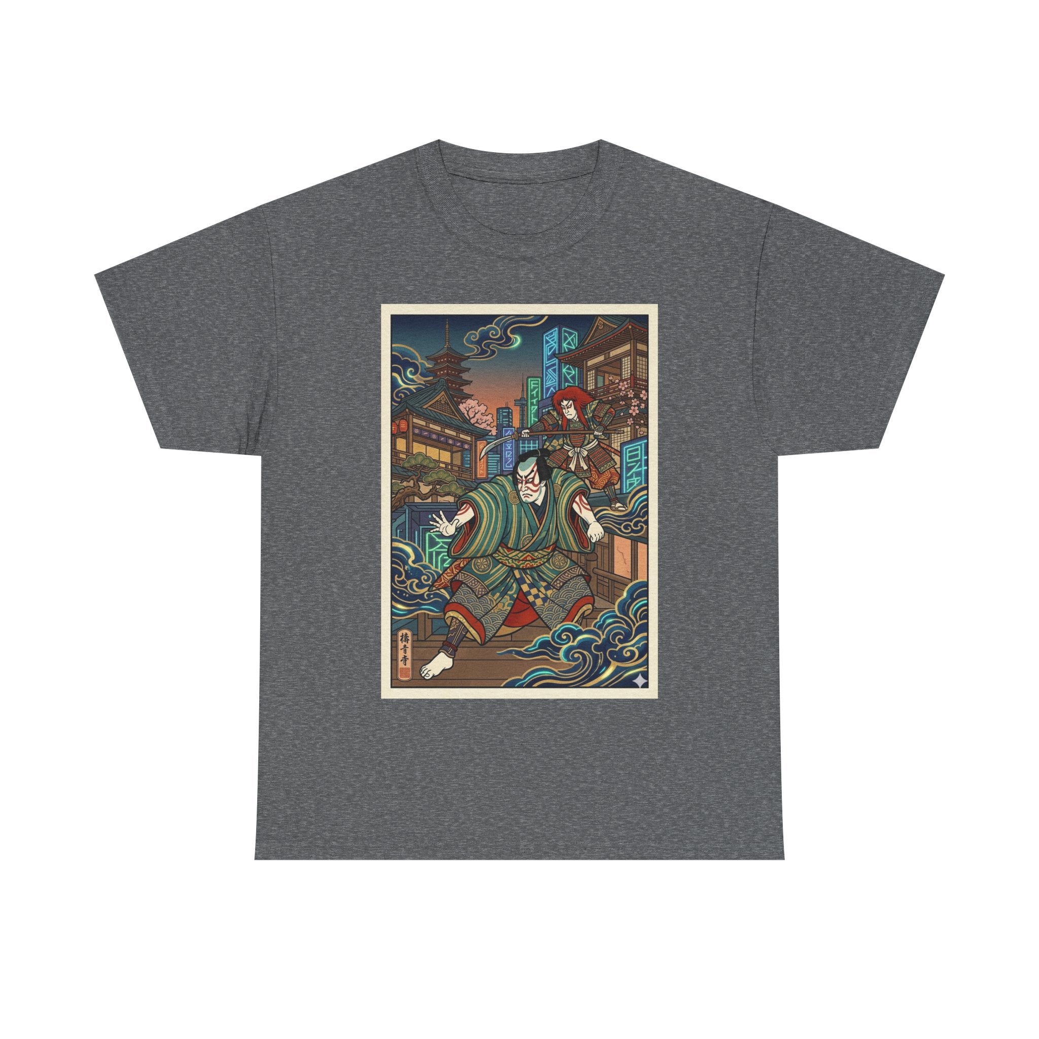 Samurai Night Streetwear Tee — Vintage Ukiyo-e Style Japanese Warrior Graphic Shirt