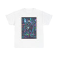 Geisha Synthwave T-Shirt — Neon City Shamisen Art Tee