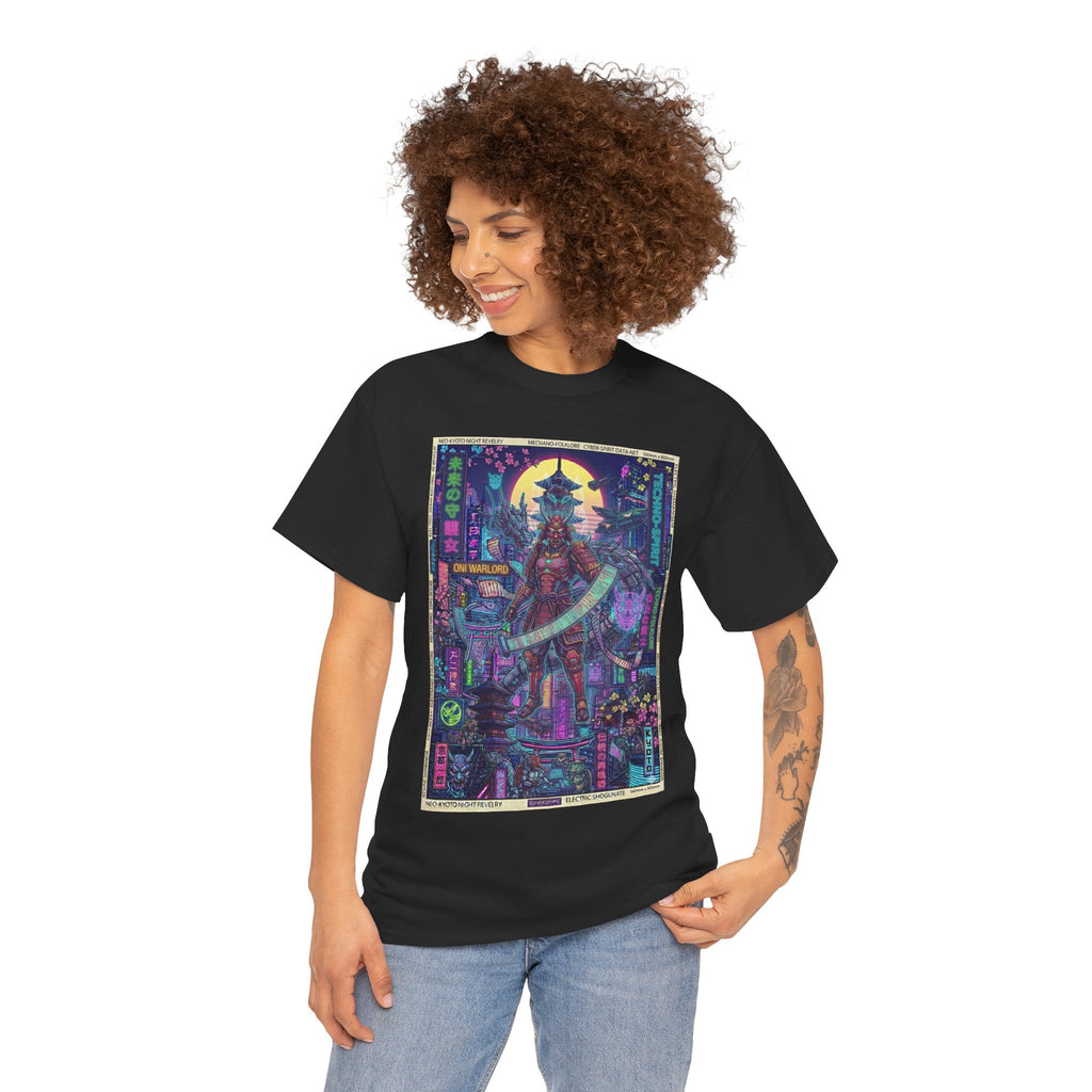 Cyber Samurai Graphic Tee — Neon Vaporwave Warrior Shirt - Japanese Streetwear T-Shirt | Tokyo Style X
