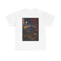 Japanese Nightscape T‑Shirt — Moonlit Mt. Fuji Village Art Tee