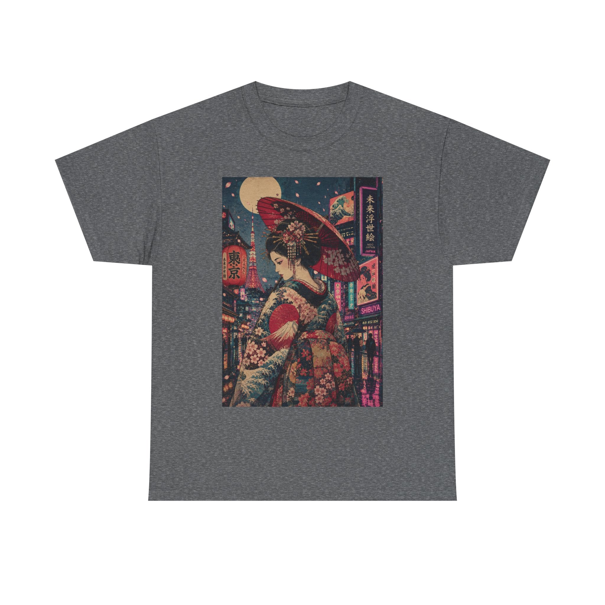 Geisha Nightstreet T‑Shirt — Vintage Japanese Cityscape Graphic Tee