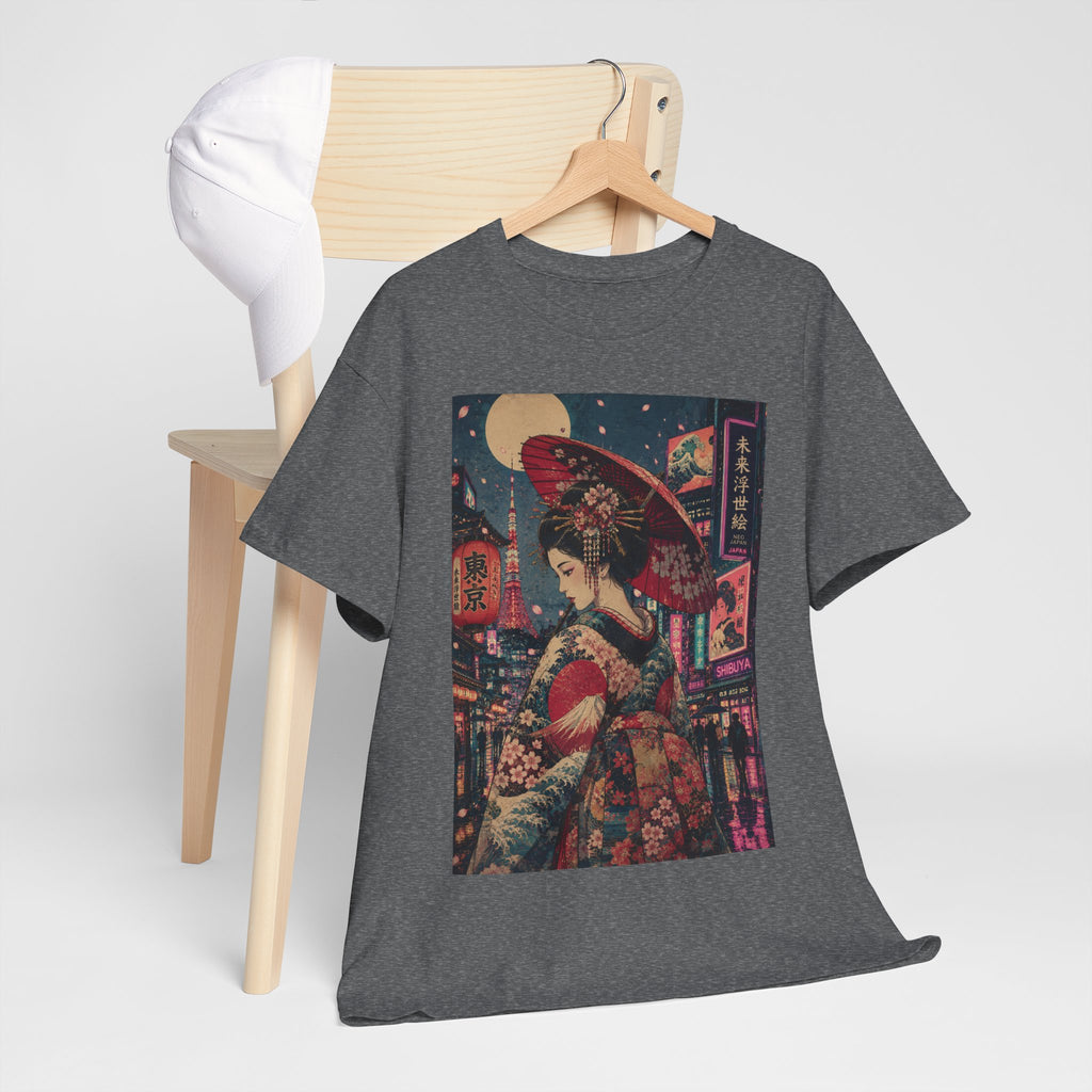 Geisha Nightstreet T‑Shirt — Vintage Japanese Cityscape Graphic Tee