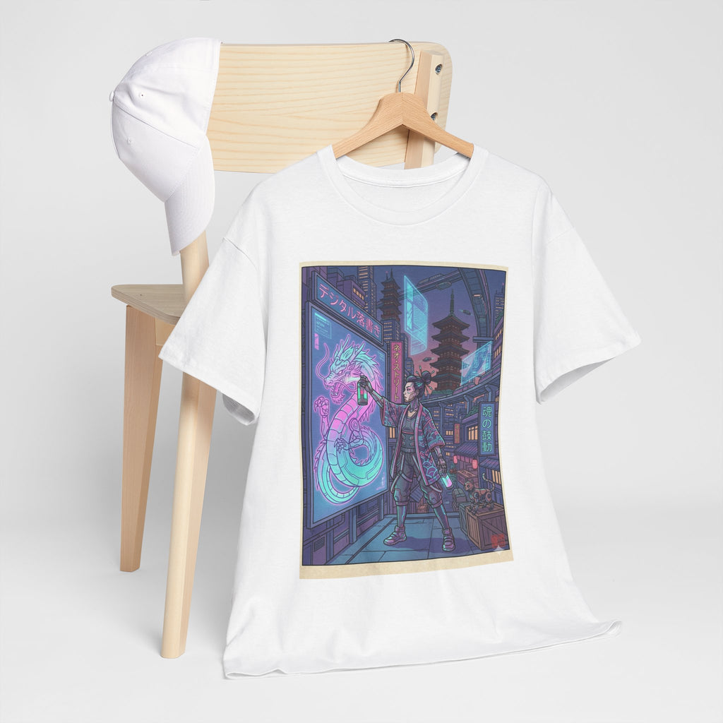 Cyberpunk Samurai T-Shirt — Neon City Streetwear - Japanese Streetwear T-Shirt | Tokyo Style X