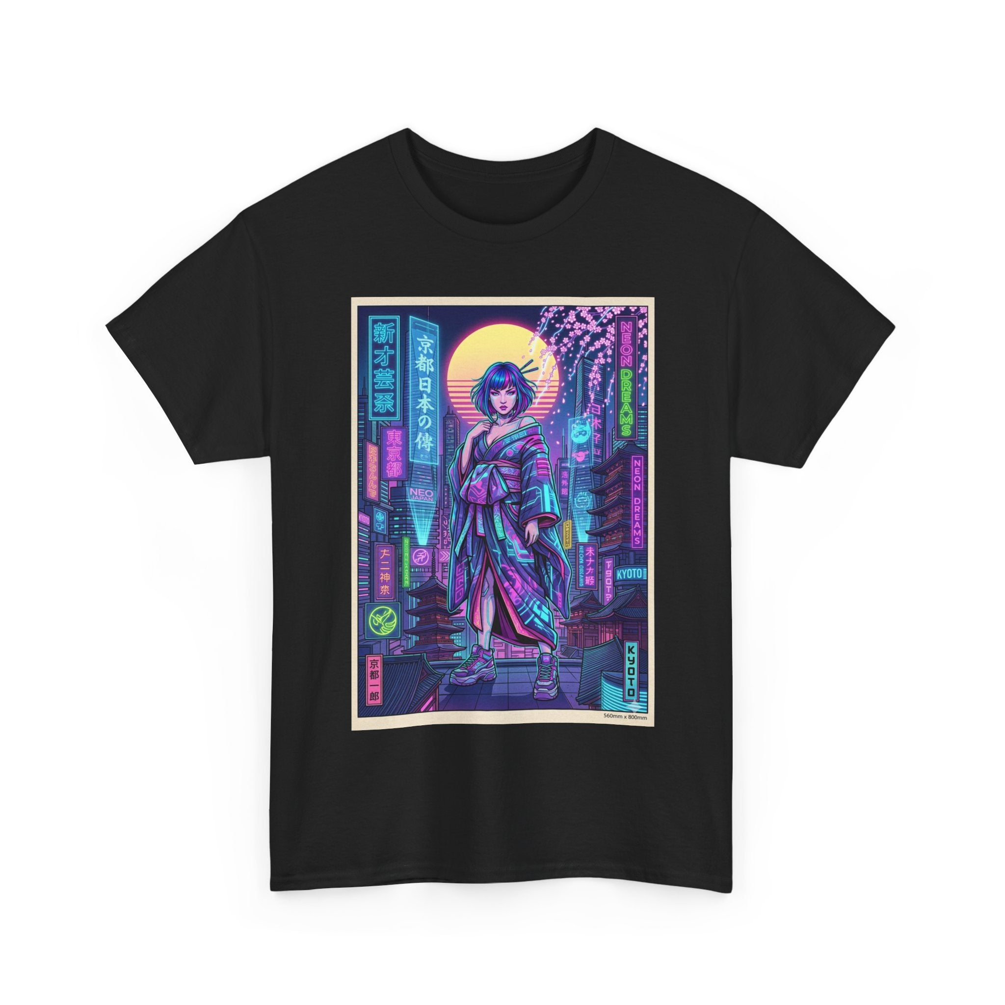 Cyberpunk Geisha T-Shirt — Neon Tokyo Streetwear Graphic Tee - Japanese Streetwear T-Shirt | Tokyo Style X