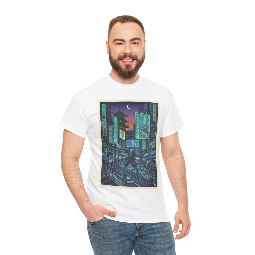Cyberpunk Cityscape T-Shirt — Neon Night Tokyo Anime Streetwear - Japanese Streetwear T-Shirt | Tokyo Style X