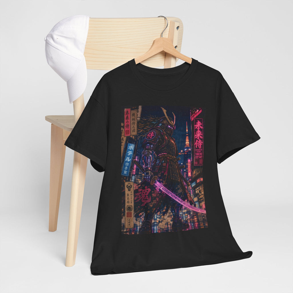 Cyberpunk City Night Tee — Neon Tokyo Streetscape Graphic T-Shirt
