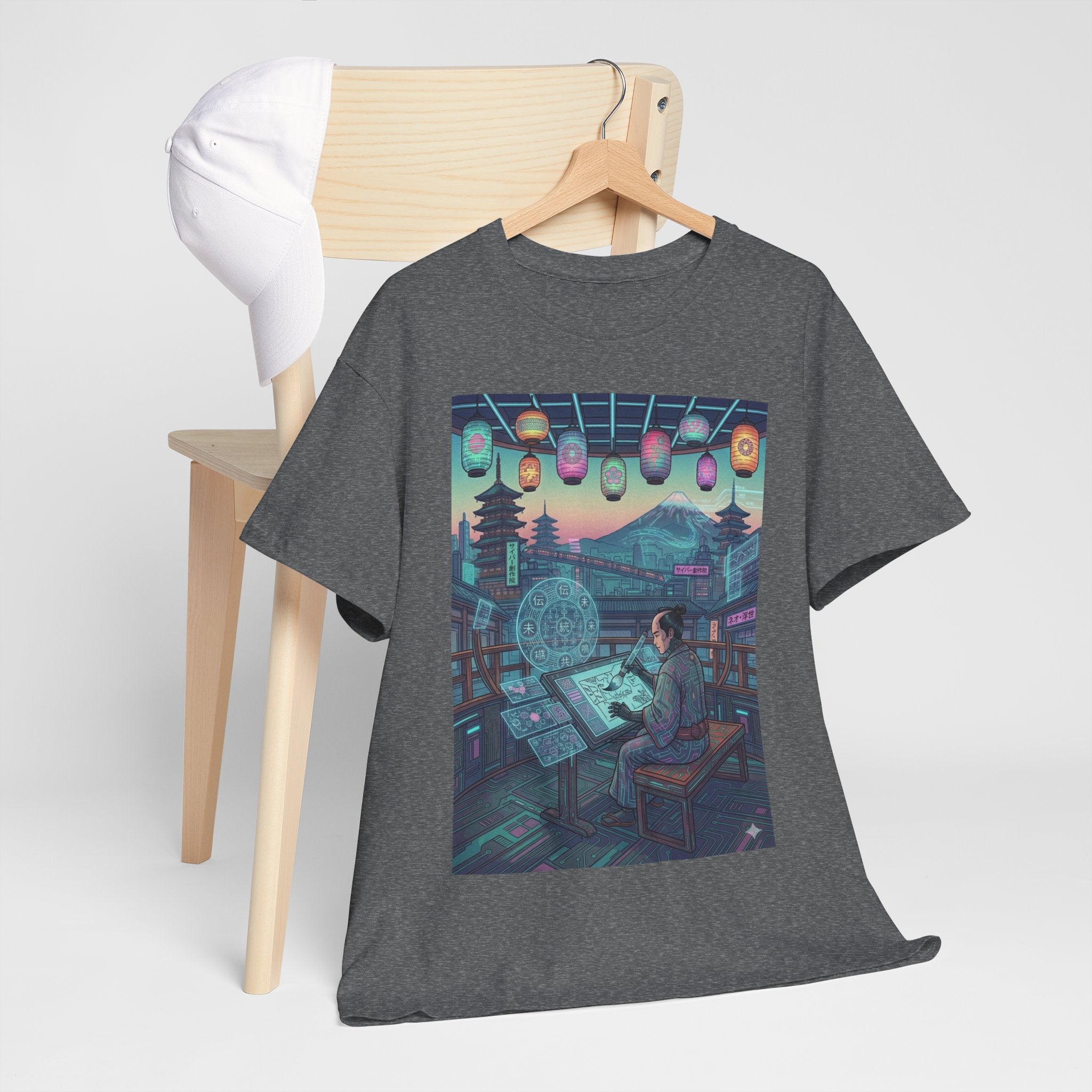 Cyberpunk Artist Tee — Night Studio Illustration T-Shirt - Japanese Streetwear T-Shirt | Tokyo Style X