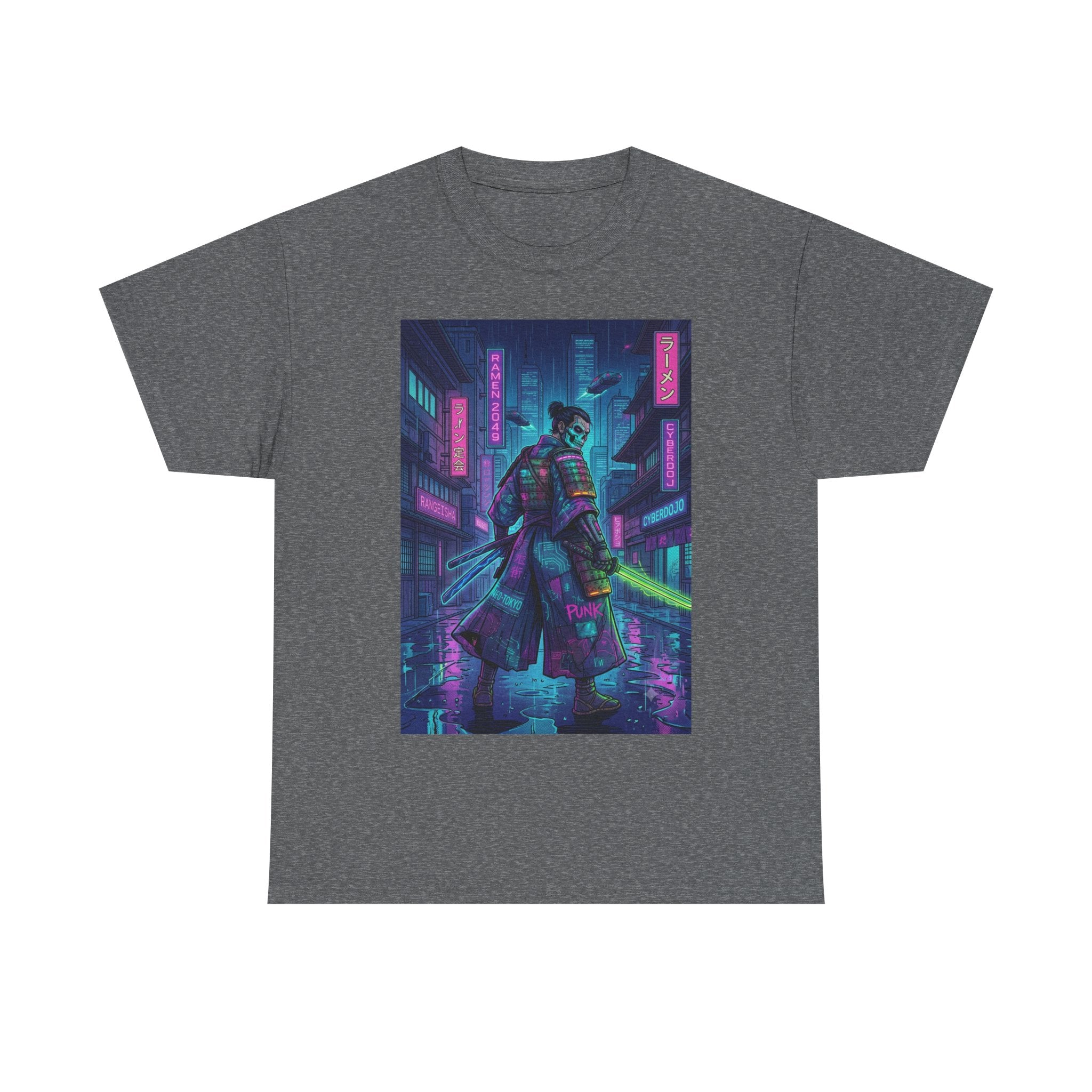 Cyberpunk Samurai T-Shirt — Neon City Night Rider Graphic Tee