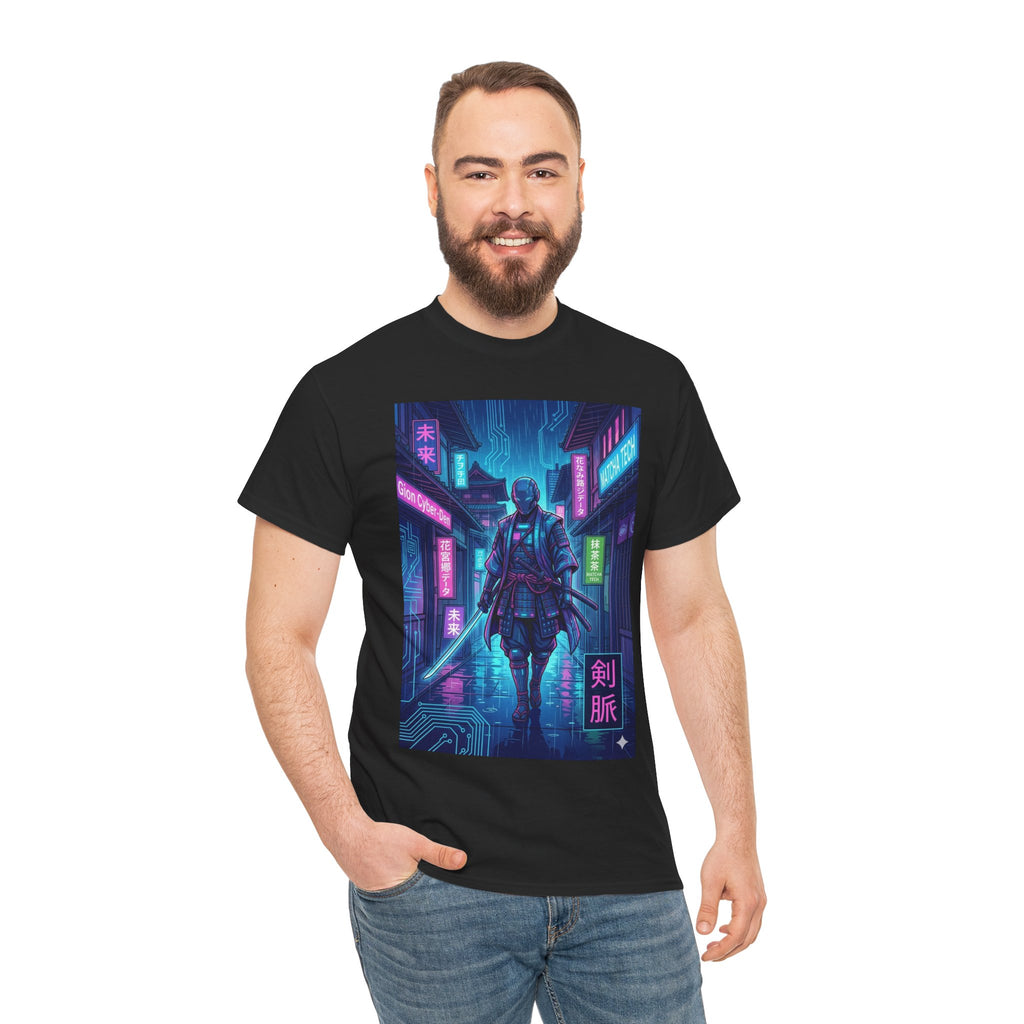Cyberpunk Samurai T-Shirt — Neon Blade Urban Streetwear