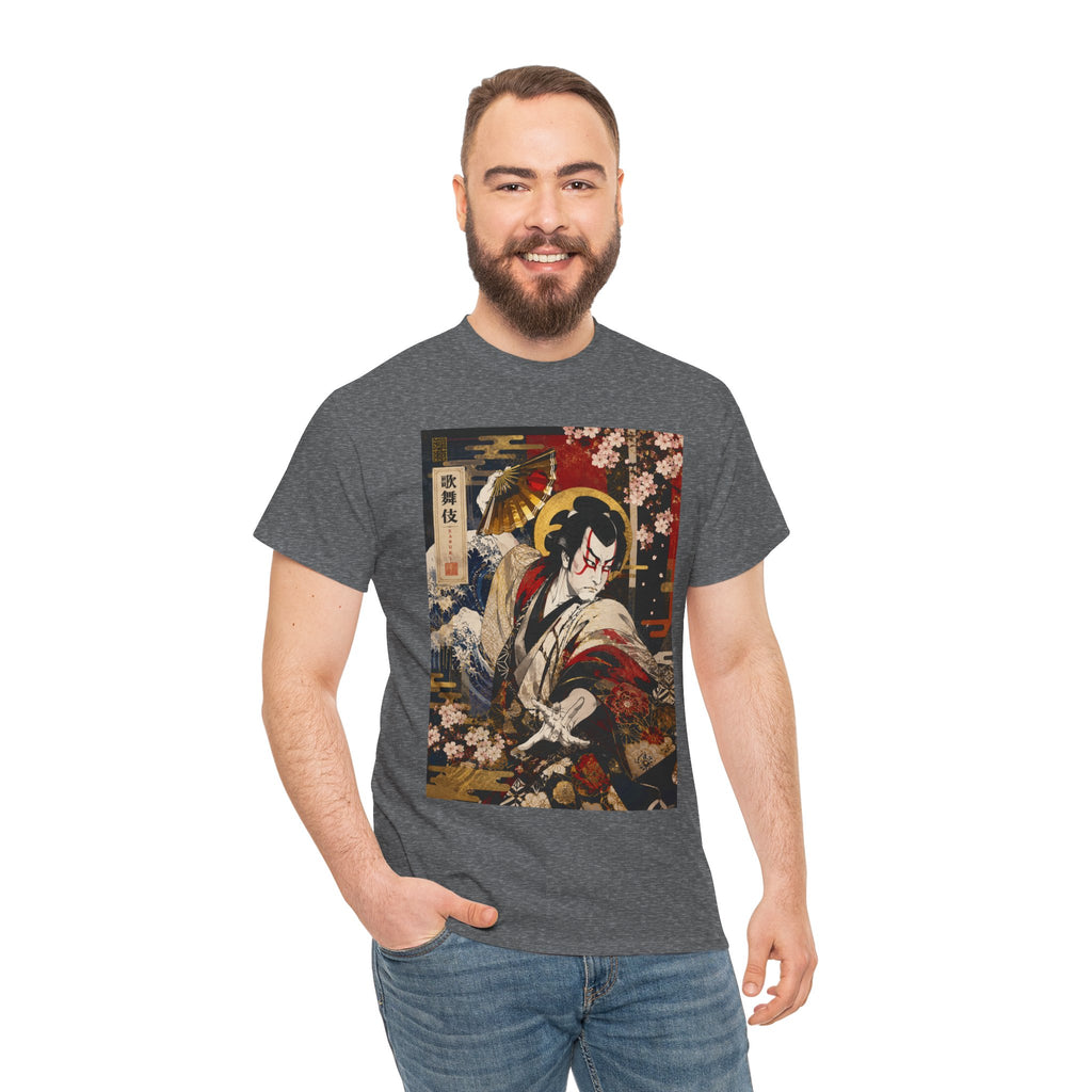 Kabuki Samurai Tee – Vintage Japanese Ukiyo-e Cherry Blossom Graphic T-Shirt