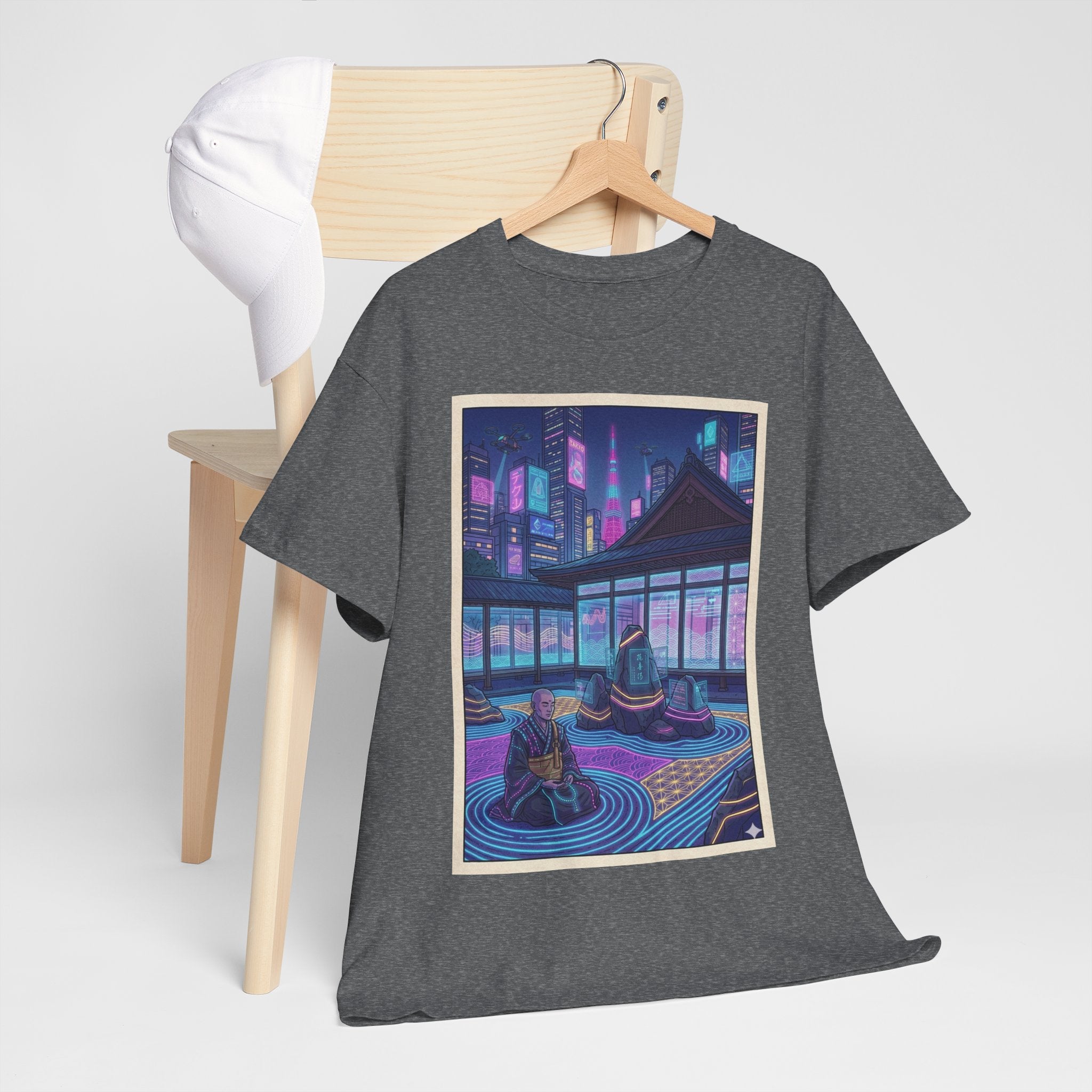 Retro Neon Rooftop Zen Tee