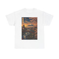 Japanese Cherry Blossom Landscape Tee — Mount Fuji Sunset Graphic T-Shirt