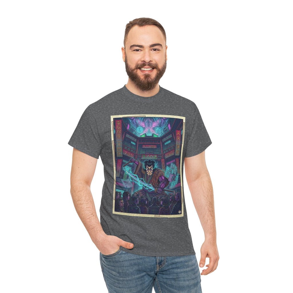 Cyberpunk Sorcerer T-Shirt — Neon Magic Arcade Art Tee