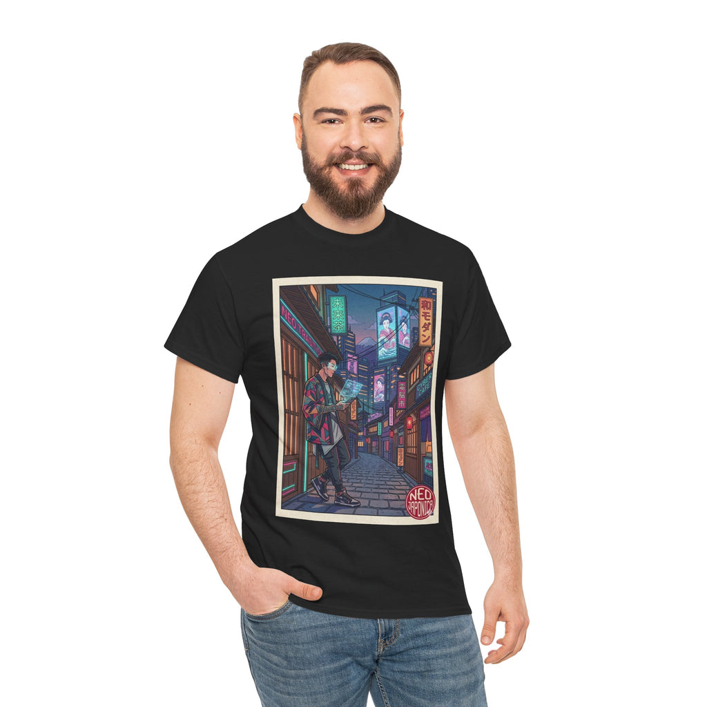 T-Shirt — Neon City Anime Streetwear Tee (Cyberpunk Nightscape) - Japanese Streetwear T-Shirt | Tokyo Style X
