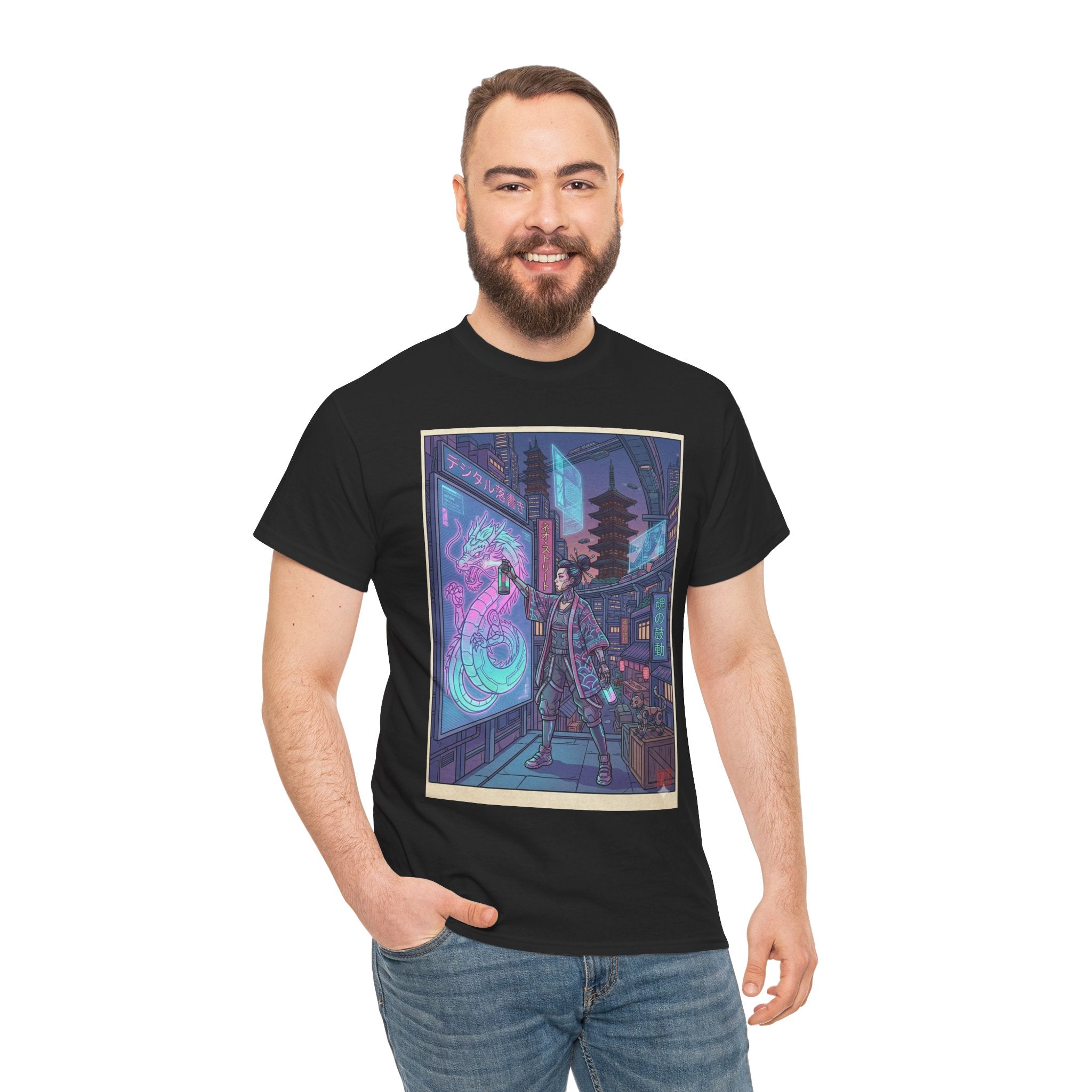 Cyberpunk Samurai T-Shirt — Neon City Streetwear - Japanese Streetwear T-Shirt | Tokyo Style X