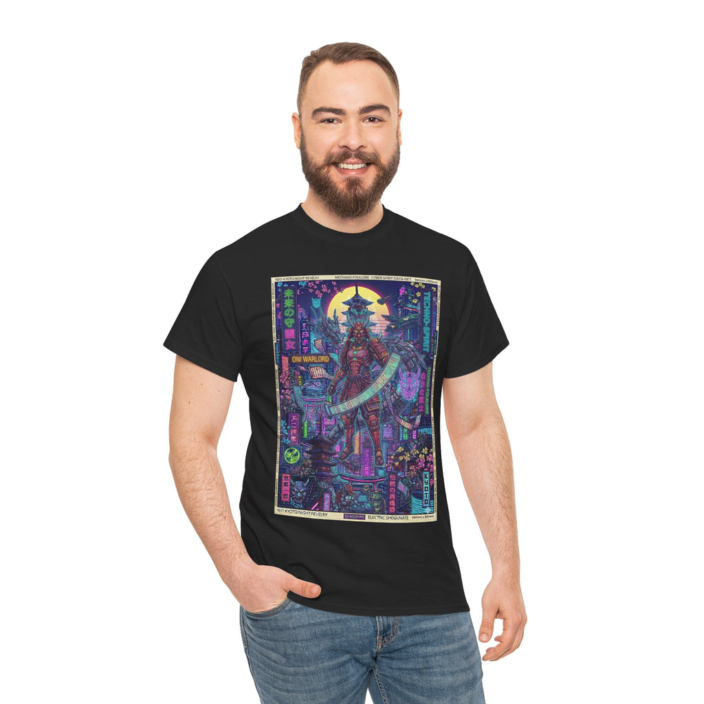Cyber Samurai Graphic Tee — Neon Vaporwave Warrior Shirt - Japanese Streetwear T-Shirt | Tokyo Style X
