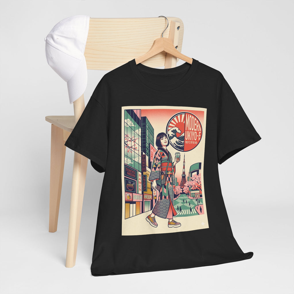 Vintage Tokyo Girl Graphic Tee — 'Modern Kyoto' Anime Cityscape T‑Shirt