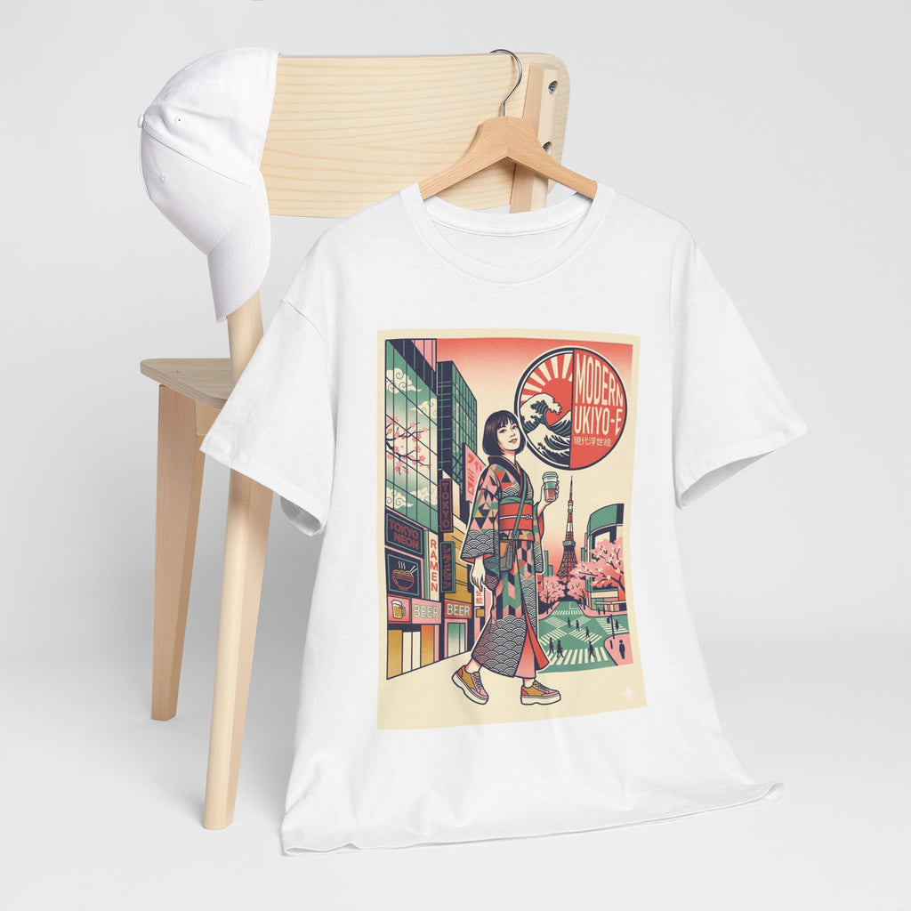 Vintage Tokyo Girl Graphic Tee — 'Modern Kyoto' Anime Cityscape T‑Shirt