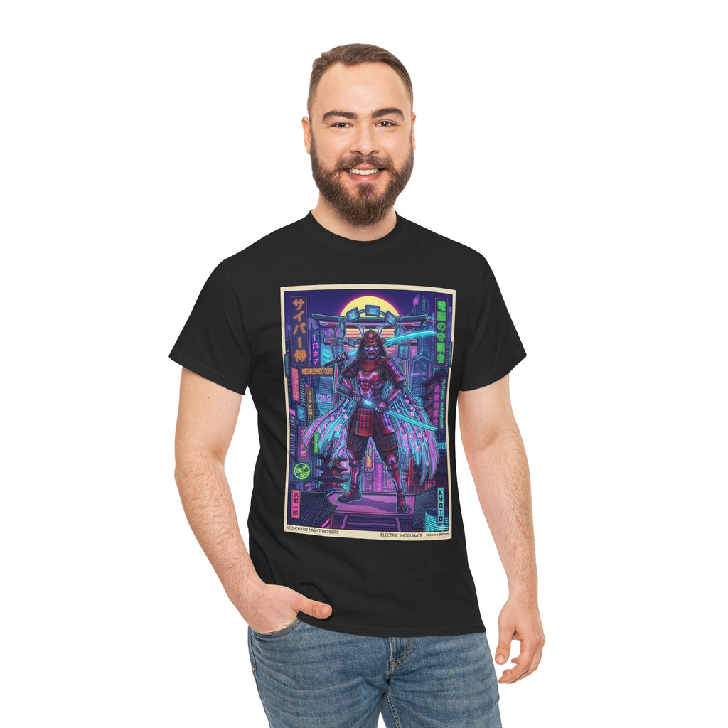 Cyberpunk Samurai T‑Shirt — Neon Night Warrior Graphic Tee - Japanese Streetwear T-Shirt | Tokyo Style X